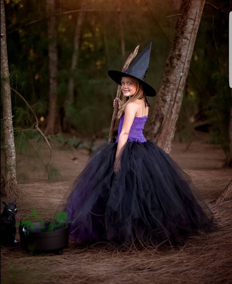 Costume de sorcière pleine longueur pour filles image 7