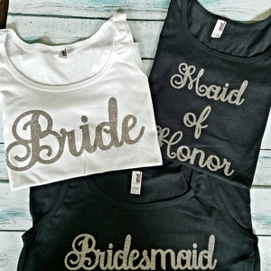Confezione multipla di camicie da festa nuziale / Scegli il numero di camicie / Canotta da damigella d'onore / Canotta Maid of Honor / Matron of Honor Tank Top