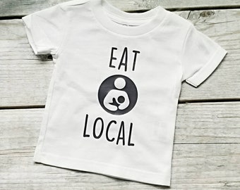 Eet lokaal babyshirt / borstvoedingsshirt / babyshirt / eet lokaal / knapperig shirt / normaliseer borstvoeding / eet lokaal / moedermelk