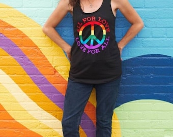 All For Love and Love for all tank top, pride tank tops, LGBTQ tank top