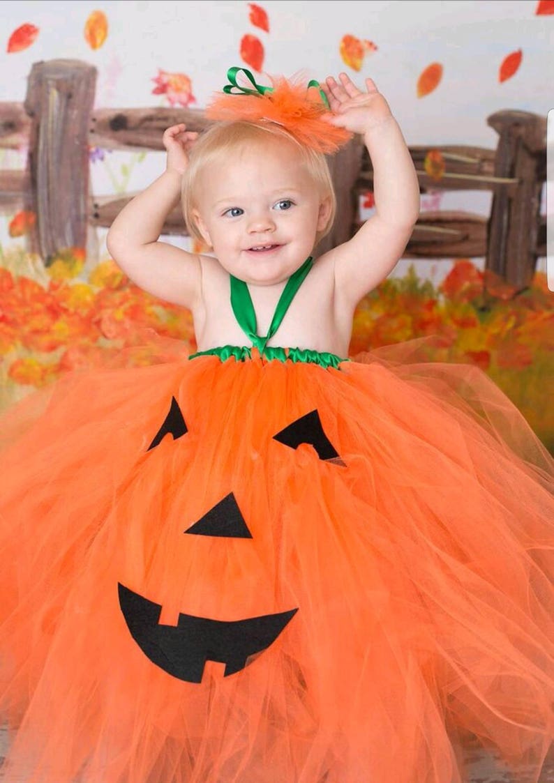 Children's Pumpkin Tutu Halloween Costume - Etsy
