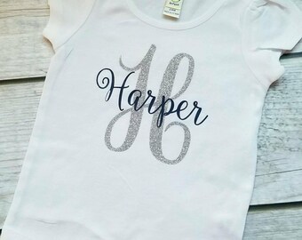 Personalized girls shirt, kids monogram tee, monogram girls shirt, custom girls shirt, girls birthday gift, monogram shirt, girls name shirt