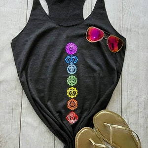 Chakra Tank top, chakra shirt, crystal healing, yogi tank, yoga tank