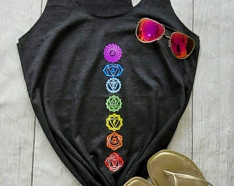 Camiseta Chakra, camisa chakra, cura com cristal, regata iogue, regata de ioga