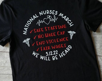 National Nurses March Tshirt, People over Profits, National Nurses March Tee, Million Nurse March Tee, Nurse Tee Shirt