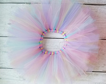 Unicorn Tutu, Unicorn Birthday Tutu, Unicorn Tutu, Pastel colored tutu, unicorn Themed birthday, whimsical birthday