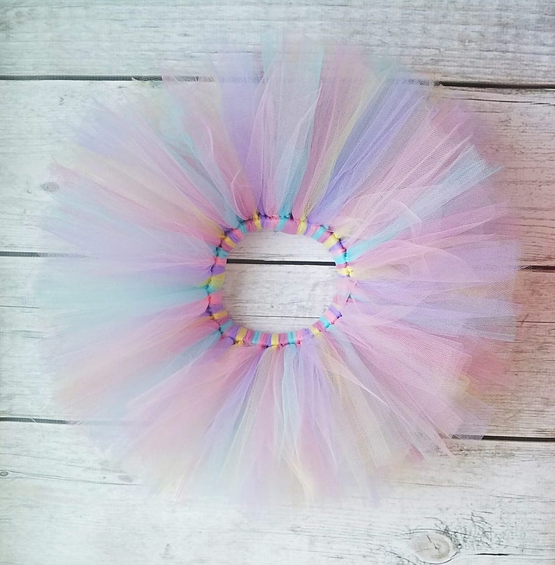 Unicorn Tutu, Unicorn Birthday Tutu, Unicorn Tutu, Pastel colored tutu, unicorn Themed birthday, whimsical birthday image 1