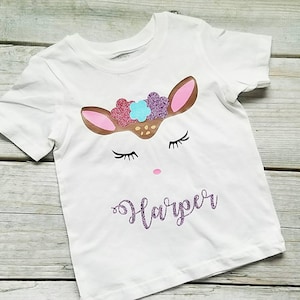 Baby Fawn Shirt, Baby Deer Shirt, Deer Shirt, Girls Deer Shirt, Fawn Shirt, Woodland Animals, Woodland Animal Shirt, girls deer shirt