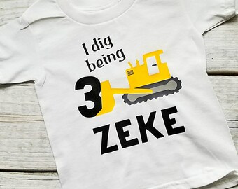 Construction Birthday Shirt /Boys Construction truck Birthday Shirt / Boys Birthday / Boys first Birthday Outfit / boys first birthday