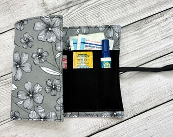 Boho Flower First Aid Fabric Travel Kit, Fabric Travel Roll, First Aid, First Aid Kit, Hiking Kit