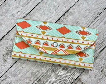 Women's Fabric Wallet, Boho Wallet, Credit Card Holder, Women's Wallet, Minimalist