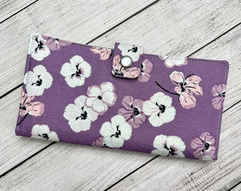 Boho Flower Women's Fabric Wallet, Women’s Wallet, Passport Wallet, Travel Wallet, Credit Card Wallet, Minimalist Wallet, Women’s Gift