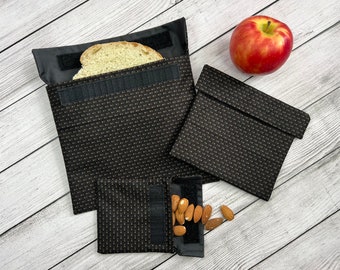 Boho Reusable Snack and Sandwich Bags, Reusable Snack Bag Set of Three, Snack Bags, Reusable bags