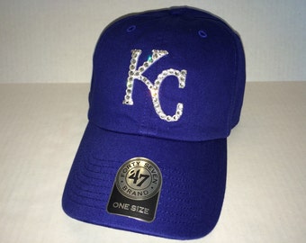 Swarovski crystal bling Kansas City Royals adjustable hat