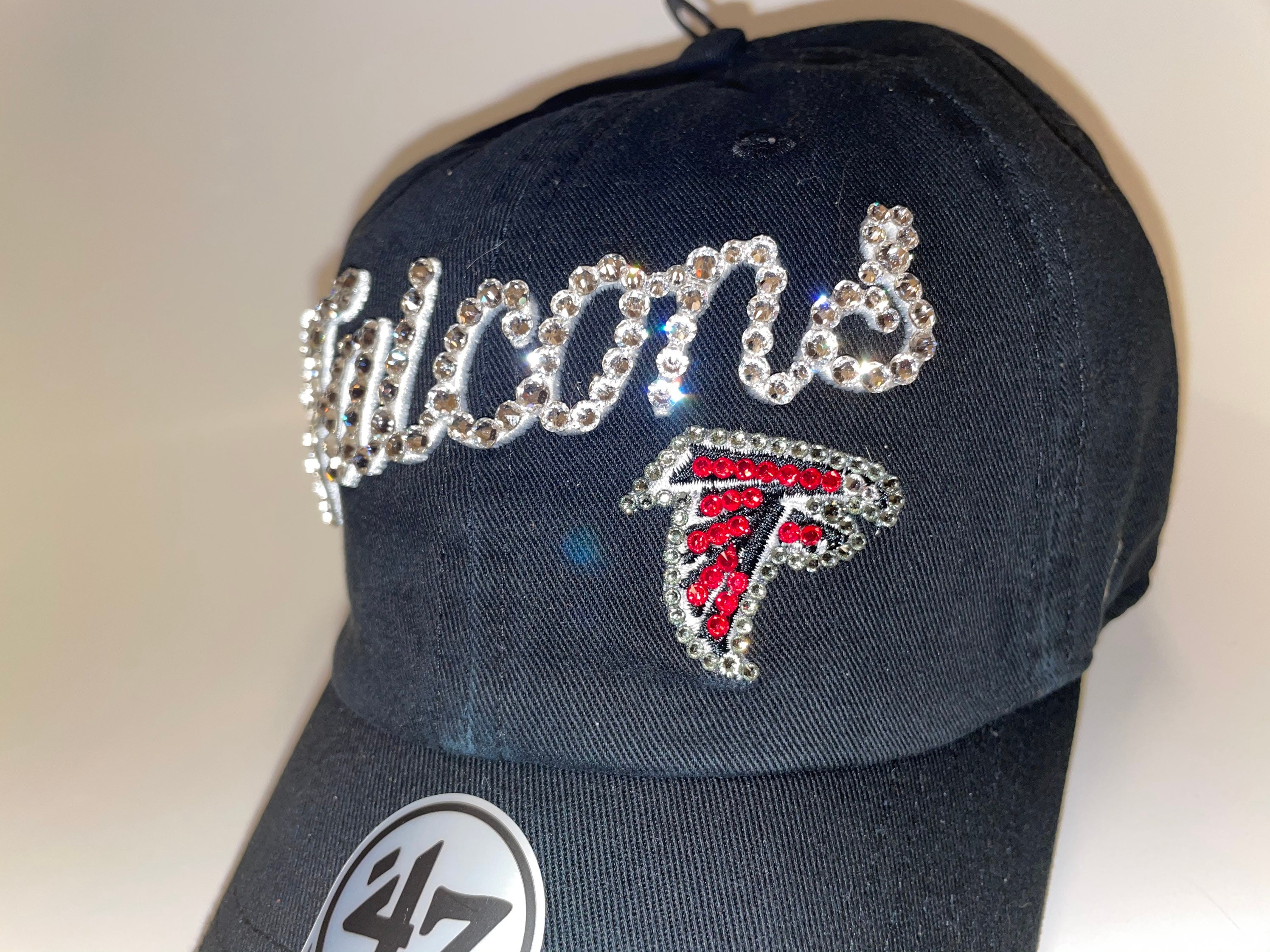 Swarovski Crystal Bling Atlanta Falcons Adjustable Hat - Etsy display picture 1