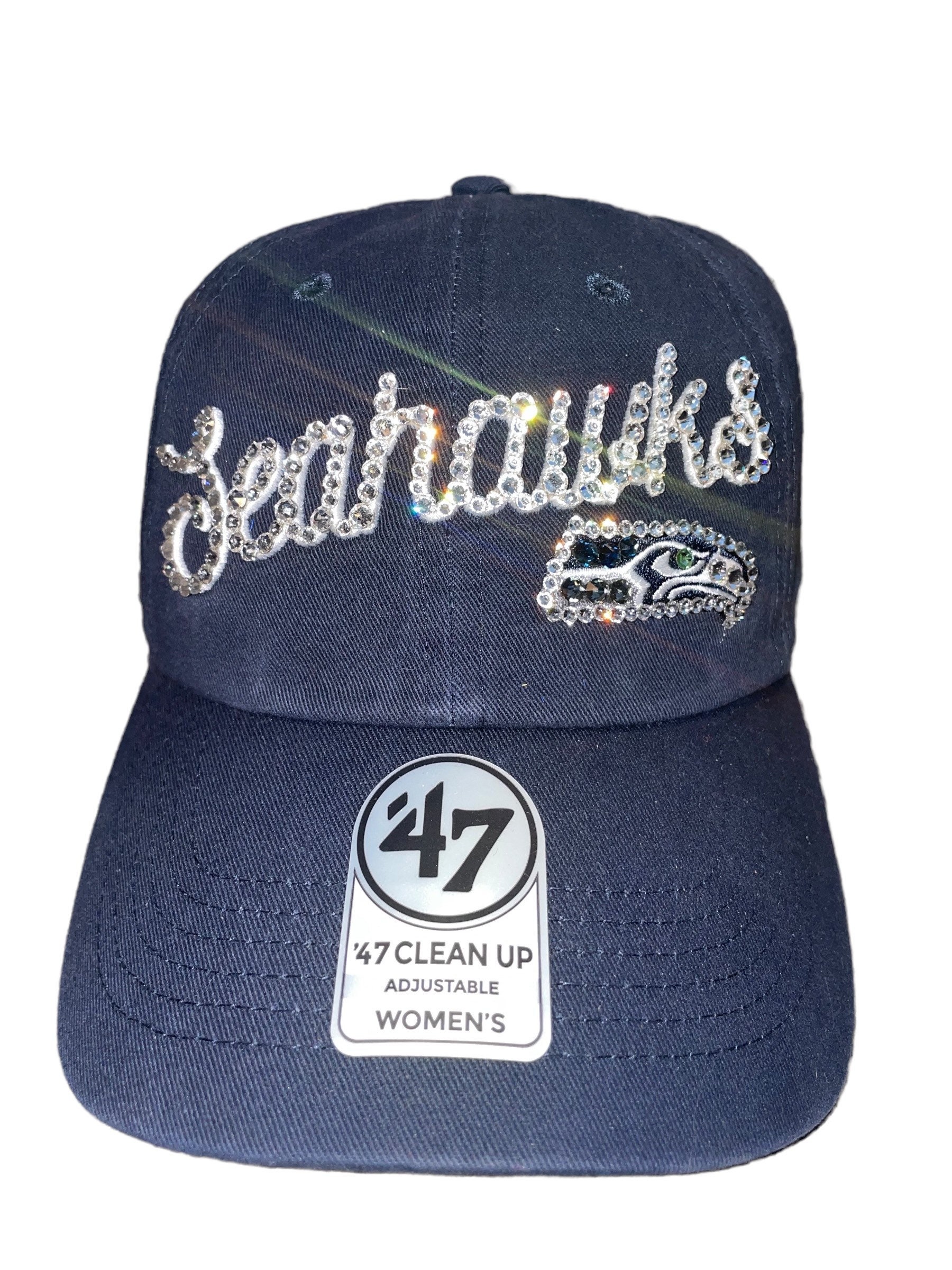 Swarovski Crystal Bling Seattle Seahawks Adjustable Hat - Etsy