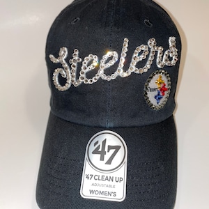 Swarovski crystal bling Pittsburgh Steelers adjustable hat