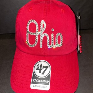 Ohio State University Buckeyes Cowboy Hat Rhinestone Crystals Bling