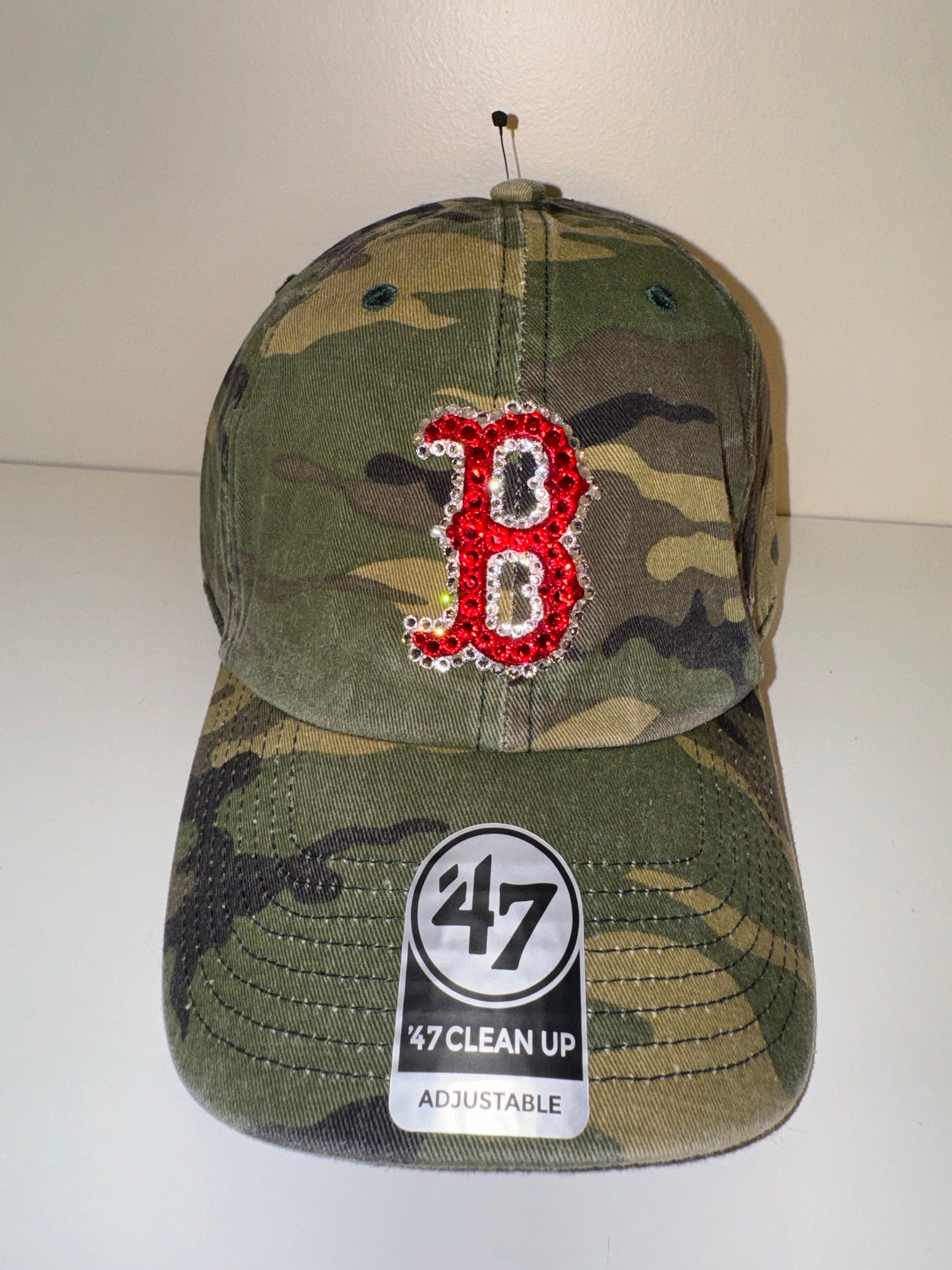 BLING BASEBALL HAT Because Adulting is hard w/o wine CUSTOM SWAROVSKI CRYSTAL New York Bling White Hat: Hand-jeweled SWAROVSKI Crystal  main image 3
