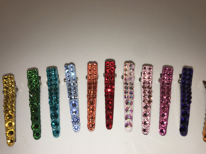 Swarovski Crystal Bling Alligator Hair Barrette Clips. Choose Etsy