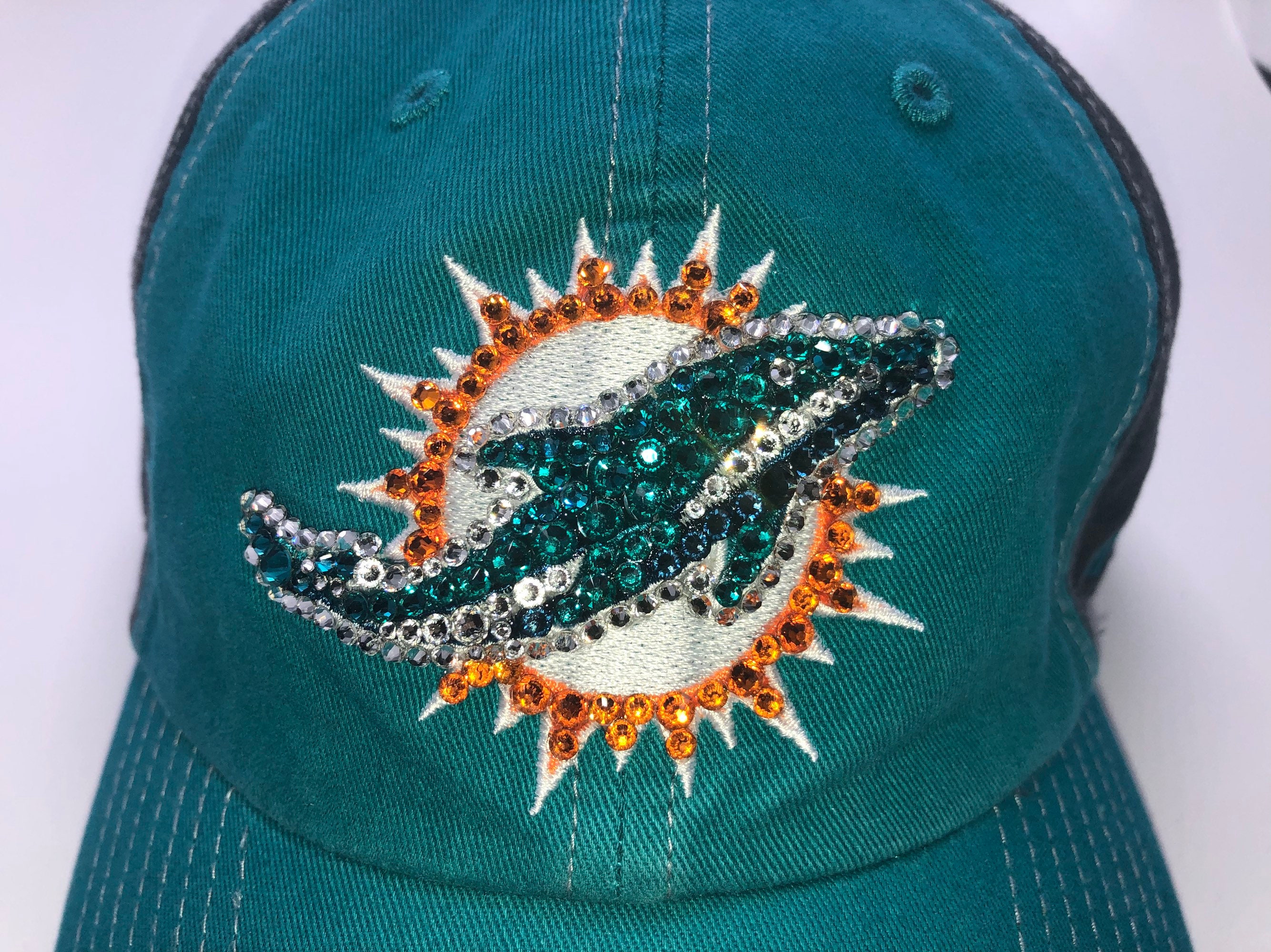 Miami Dolphins Rhinestone Hat - Etsy display picture 1