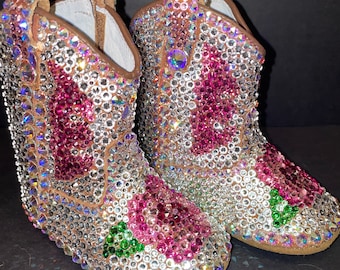 Swarovski crystal bling baby cowboy boots