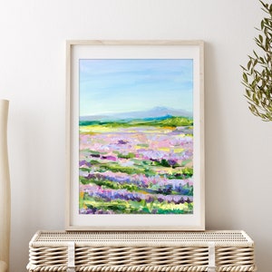 Lavender Fields Print, Landscape Scenery Wall Art, Lavender Decor image 2