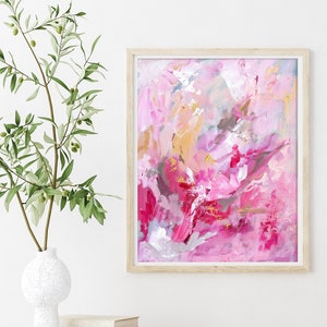 Abstract Art Print, Pink Wall Art, Abstract Painting by Katie Jobling