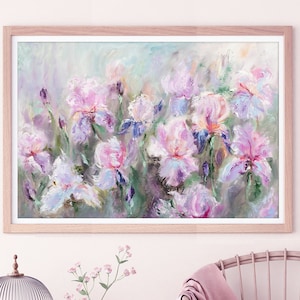 Iris Print, Floral Wall Art, Flower Print by Katie Jobling image 1