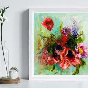 Poppy Print, Poppies Wall Art, Bouquet Painting by Katie Jobling