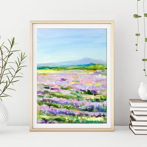 Lavender Fields Print, Landscape Scenery Wall Art, Lavender Decor image 1