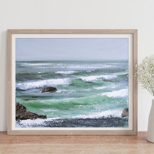 Ocean Print, Seascape Painting, Coastal Wall Art by Katie Jobling image 1