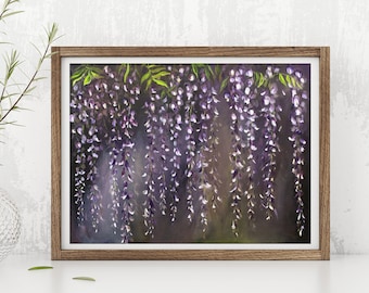 Purple Wall Art, Wisteria Art Print, Lilac Decor