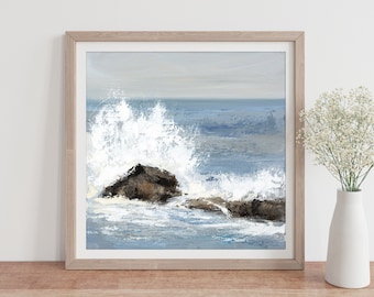 Ocean Print, Coastal Wall Art, Seascape Painting by Katie Jobling