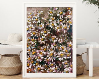 Daisy Print, Flower Wall Art, Botanical Print, Floral Home Decor