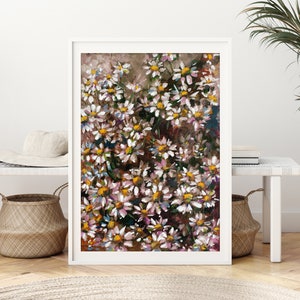 Daisy Print, Flower Wall Art, Botanical Print, Floral Home Decor image 1