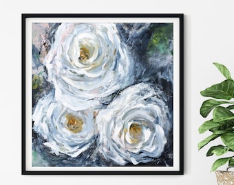 Floral Print Art, Rose Flowers Art, Botanical Art Print, Rose Flowers Print, Flowers Art Print
