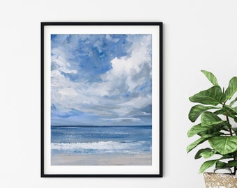 Ocean Print, Nautical Art, Beach Wall Art, Abstract Beach Art