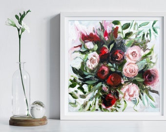 Rose Print, Floral Wall Art, Rose Art par Katie Jobling