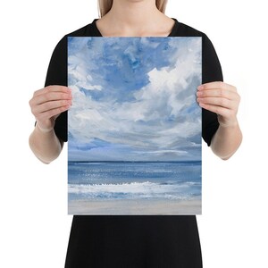 Ocean Print, Nautical Art, Beach Wall Art, Abstract Beach Art image 3