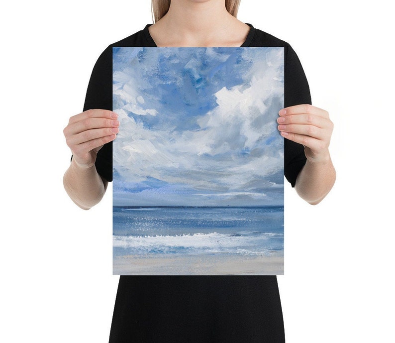 Ocean Print, Nautical Art, Beach Wall Art, Abstract Beach Art image 3