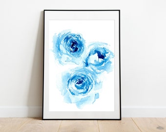 Floral Print Wall Art in the UK, Rose Painting, Watercolor Flower Art Print