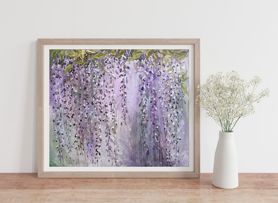 Wisteria Wall Art Print Impressionistisch Schilderij Purple Wall