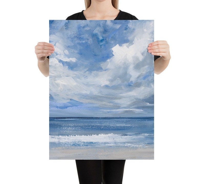 Ocean Print, Nautical Art, Beach Wall Art, Abstract Beach Art image 4