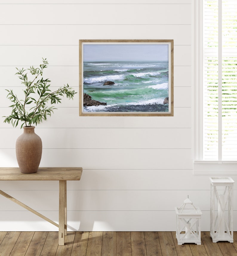 Ocean Print, Seascape Painting, Coastal Wall Art by Katie Jobling image 2