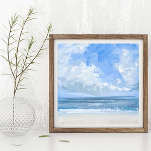 Coastal Art Print, Seascape Painting, Impressionist Wall Art, Sea Art image 2