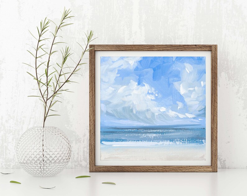 Coastal Art Print, Seascape Painting, Impressionist Wall Art, Sea Art image 2