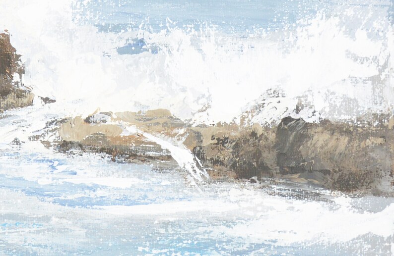 Ocean Painting Art Acrylic Original // swallowed in the Etsy UK