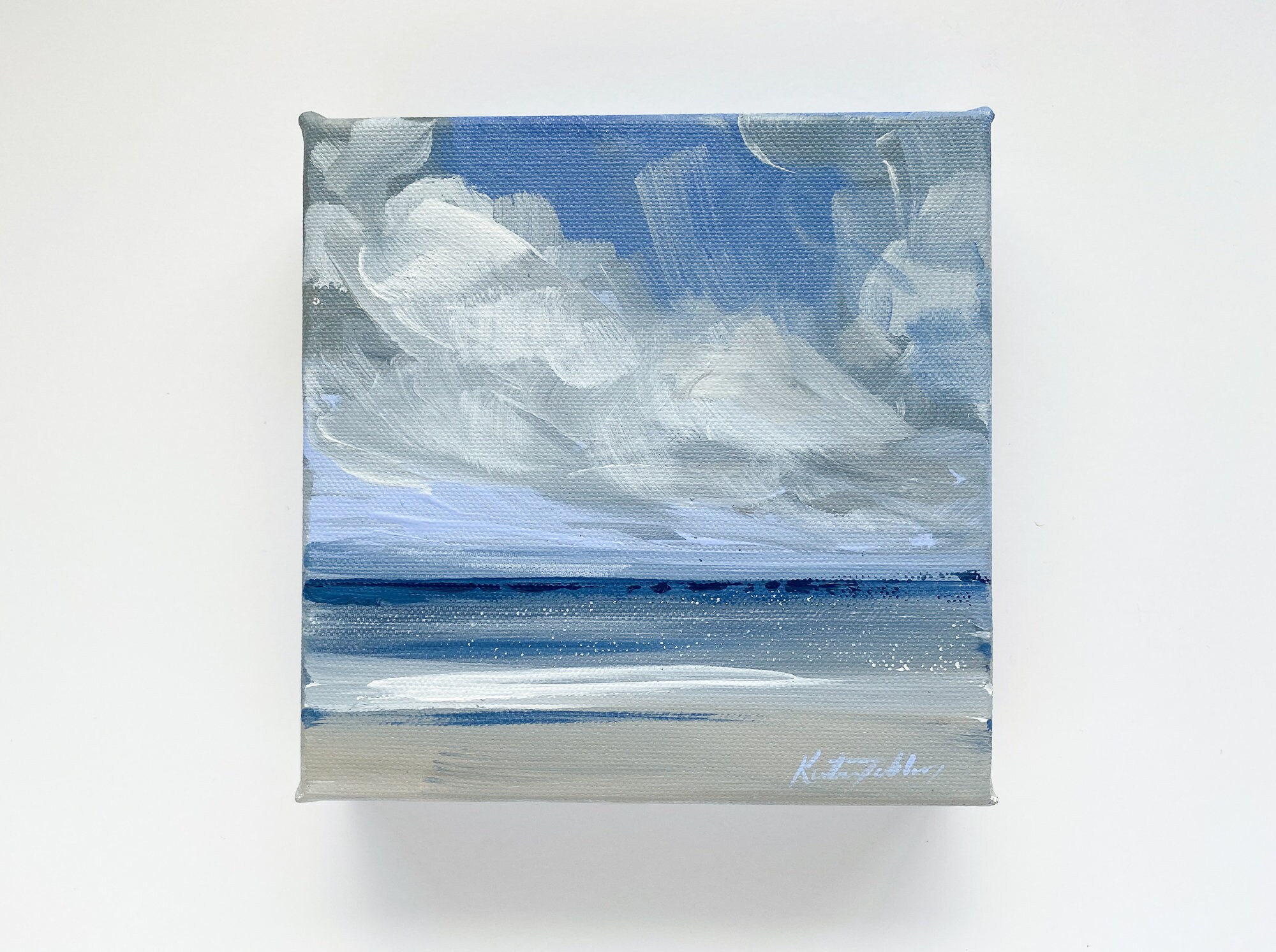 Ocean Art Seascape Acrylic Painting Original // 8x8" on Canvas — Katie