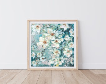 Magnolia Art Print, Floral Painting, Flower wall art, Harmony Painting by Katie Jobling